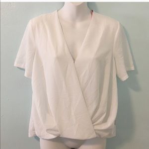 Forever 21 Crepe Cross Over Shirt